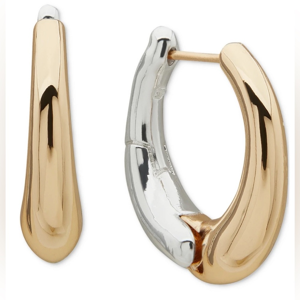 Anne Klein silver and gold hoops